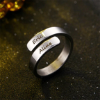 Couple Name Ring- Adjustable