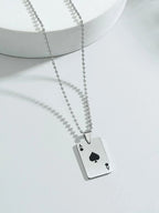 Men Playing Card Symbol Charm Necklace