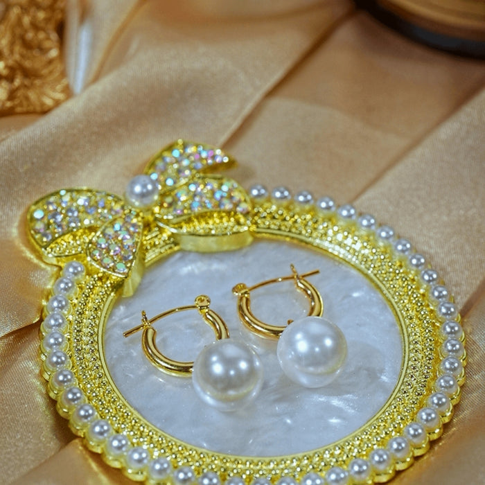 18K Gold-Plated Elegant Beaded Earrings