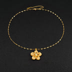 18K Gold-Plated Flower Pendant Necklace
