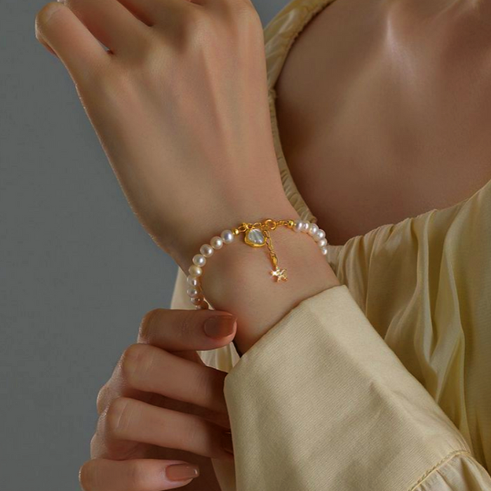 18K Gold-Plated Shell Starfish Pearl Bracelets