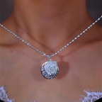 18K Gold-Plated Zircon Diamond Rose Pendant Necklace