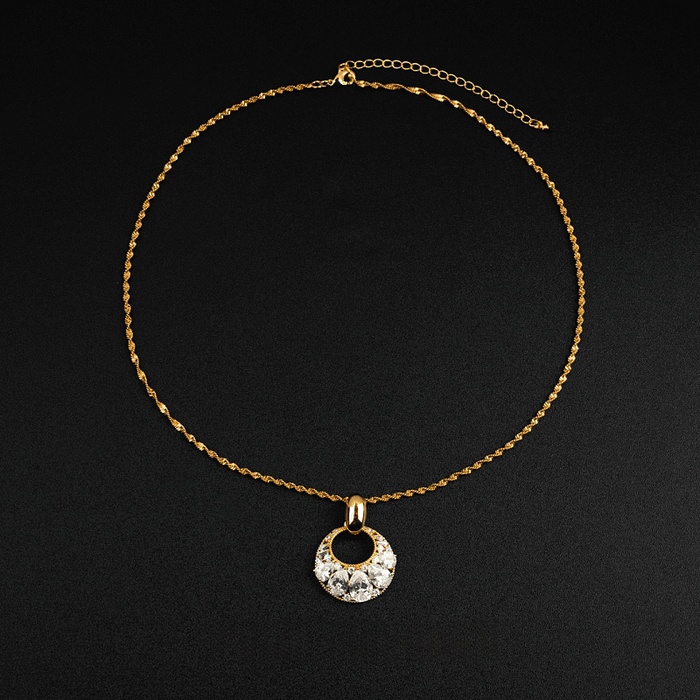 18K Gold-Plated Zircon Peace Pendant Necklace
