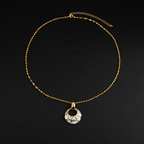 18K Gold-Plated Zircon Peace Pendant Necklace