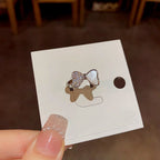 18K Gold Plated Adjustable Zircon Bling Shell Rings