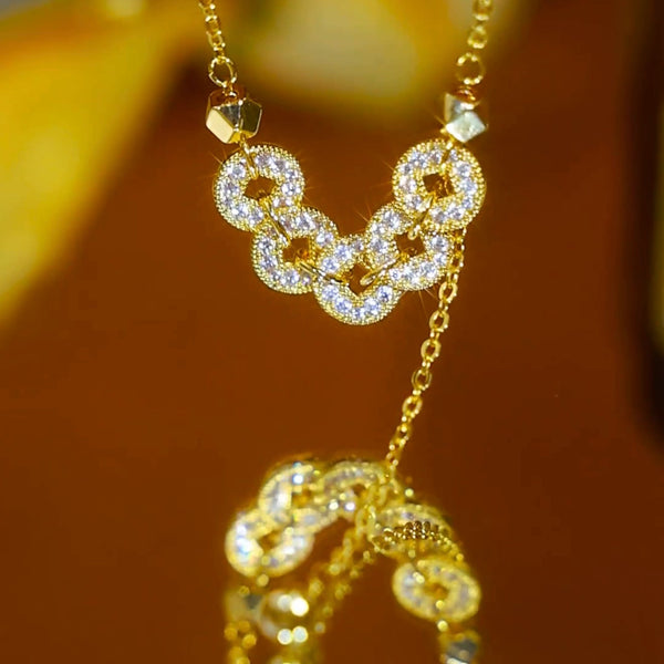 Royal  five emperors coin necklace(18k gold plated)