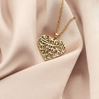 Verily With Every Hardship Comes Ease Heart Calligraphy Necklace