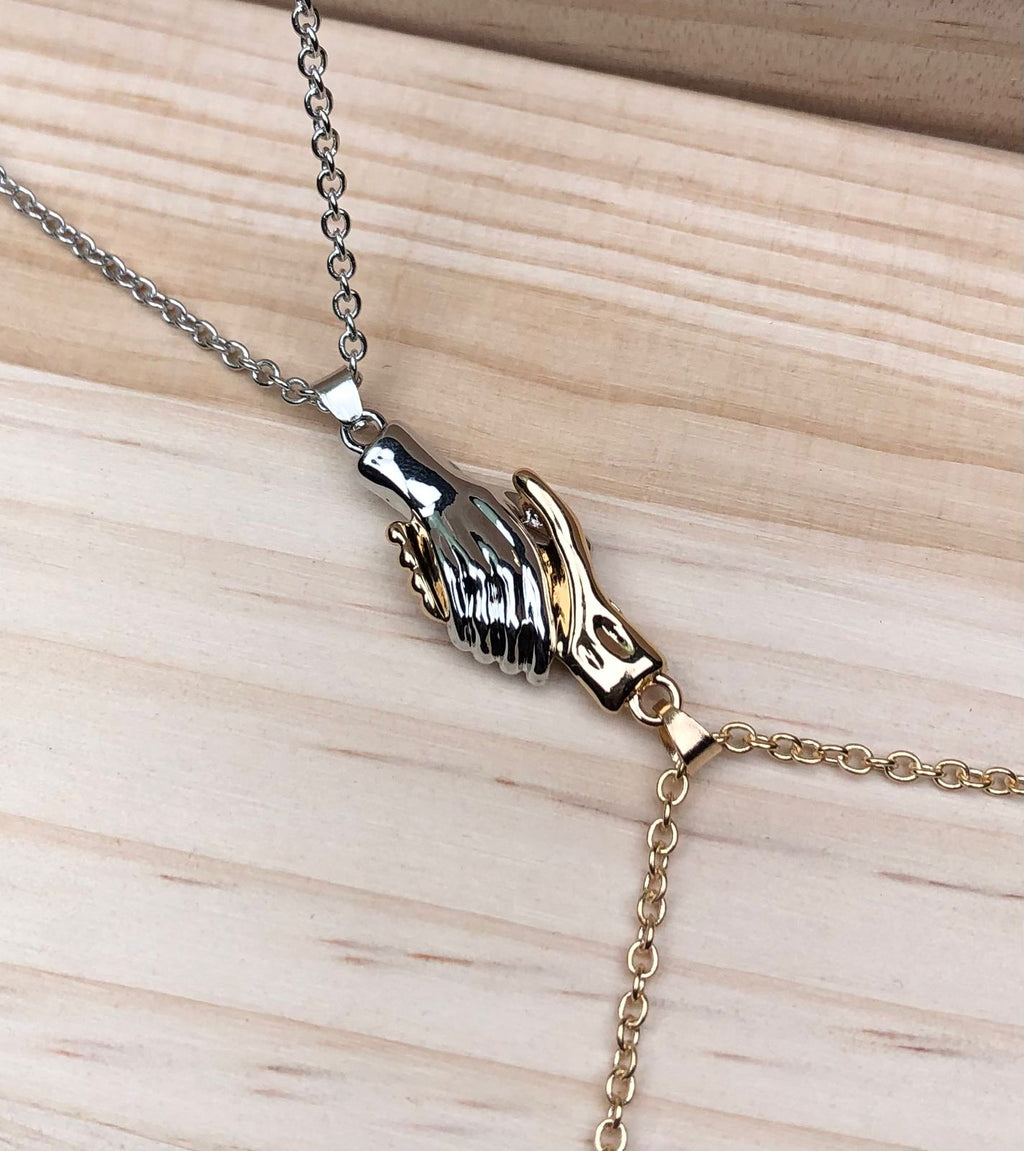 Hand Shake Couple Necklaces