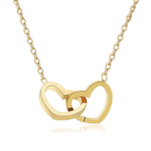 18K Gold Plated Twin Hearts Unity Pendant