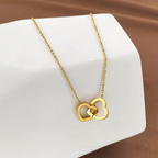 18K Gold Plated Twin Hearts Unity Pendant
