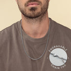 Custom Men's Chain Necklace, Personalized Men's Silver Necklace, Waterproof Jewelry For Men, Engraved Boyfriend Gift, Husband Gift, Dad Gift