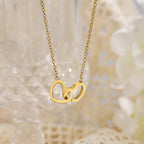 18K Gold Plated Twin Hearts Unity Pendant