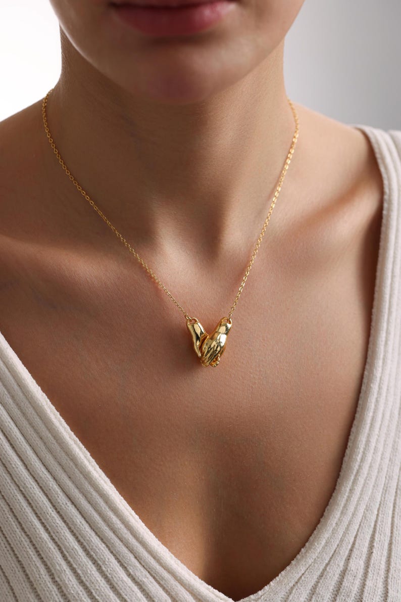 Hand Shake Couple Necklaces