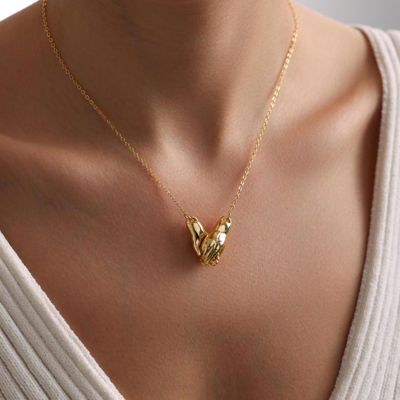 Hand Shake Couple Necklaces