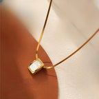 Ayla 18K Gold-Plated Mother of Pearl Pendant Necklace